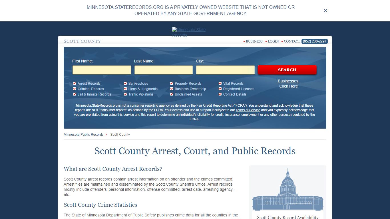Scott County Arrest, Court, and Public Records