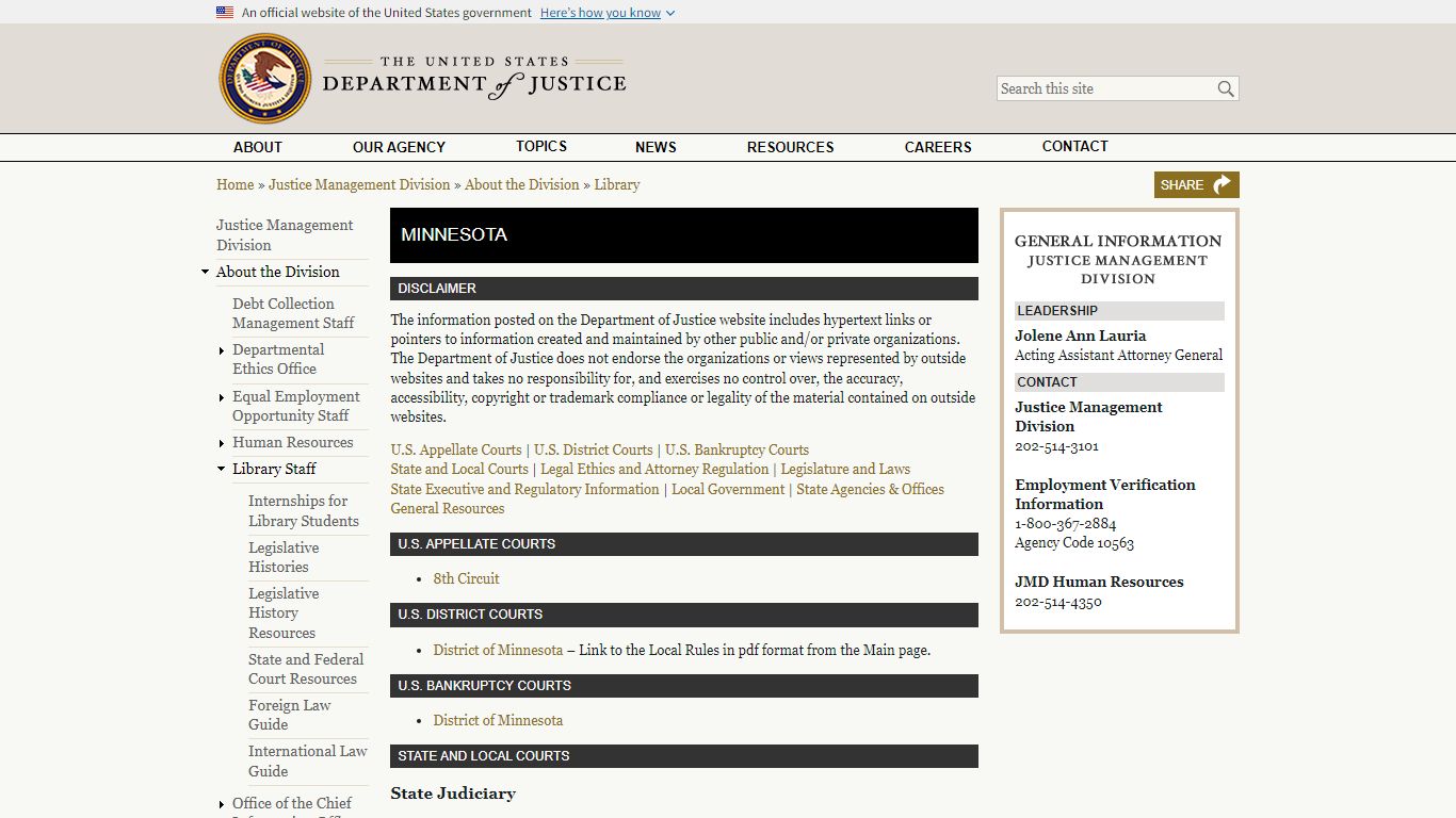 Minnesota - United States Department of Justice